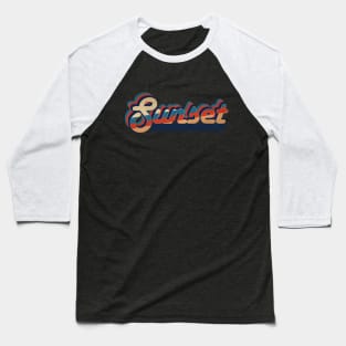 sunset - vintage retro 70s future b Baseball T-Shirt